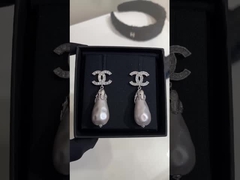 Ano 2025 nova coleção prata cheia de diamantes penas e gotas de água em forma de brincos de pérola