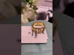 Vintage Double C Ring #6#7#8 Tamanho Design Moderno Com Diamante Completo