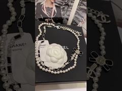 Black White Luxury Pearl Necklace Gem Bow Double Layer 45-50cm Length Luxury Necklaces