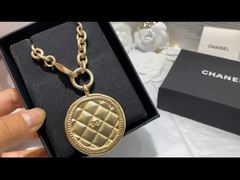 Classic Retro Brass Chain Necklace 18k Gold Plated 18 Inch Vintage Luxury Necklaces For Women