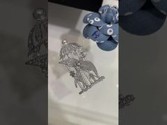 25S New Model Silver 18k Gold-Plated Flying Bird Full-Diamond Double C Weave Birdcage Brooch